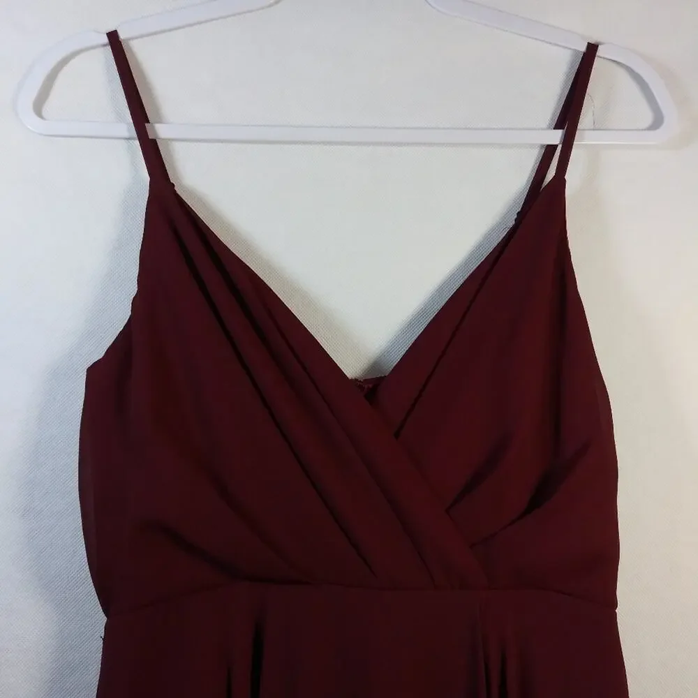 Lulus All About Love Wine Red Maxi Dress Event Size M - Picture 4 of 12